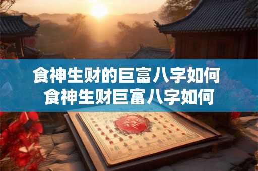 食神生财的巨富八字如何 食神生财巨富八字如何