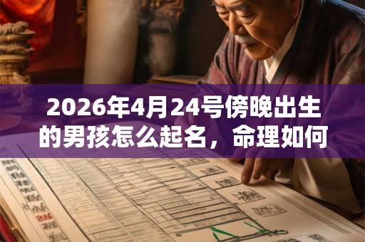 2026年4月24号傍晚出生的男孩怎么起名，命理如何？