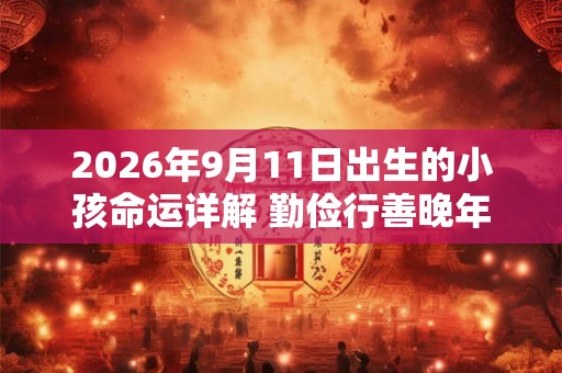 2026年9月11日出生的小孩命运详解 勤俭行善晚年开始转运