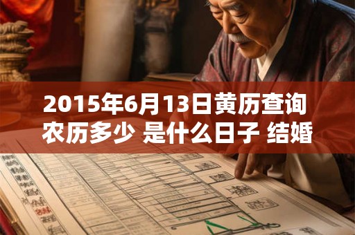 2015年6月13日黄历查询 农历多少 是什么日子 结婚吉时