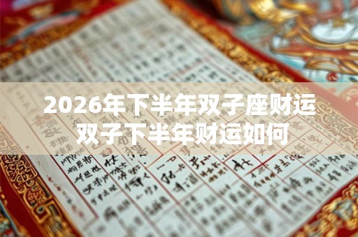 2026年下半年双子座财运 双子下半年财运如何