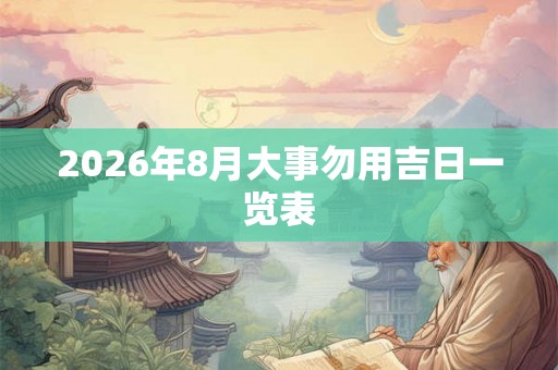 2026年8月大事勿用吉日一览表