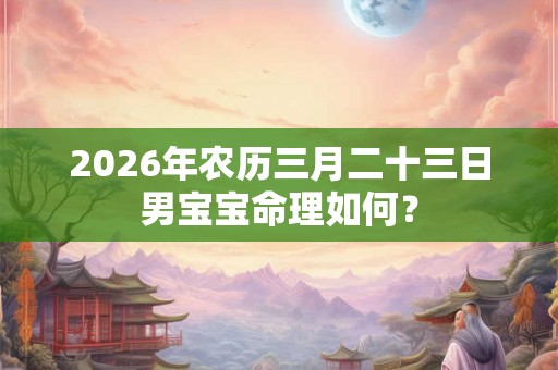 2026年农历三月二十三日男宝宝命理如何？