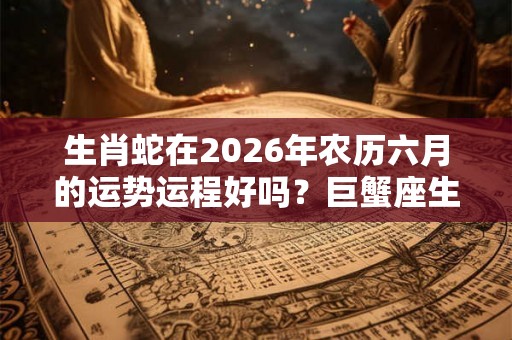 生肖蛇在2026年农历六月的运势运程好吗？巨蟹座生肖蛇的性格
