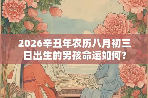 2026辛丑年农历八月初三日出生的男孩命运如何？