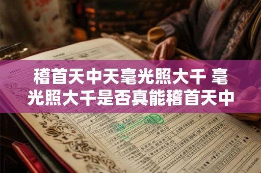 稽首天中天毫光照大千 毫光照大千是否真能稽首天中天
