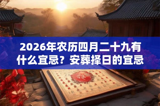 2026年农历四月二十九有什么宜忌？安葬择日的宜忌是什么？
