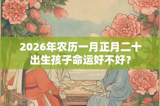 2026年农历一月正月二十出生孩子命运好不好？