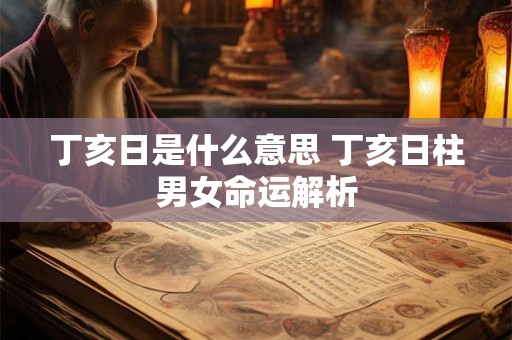 丁亥日是什么意思 丁亥日柱男女命运解析