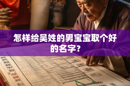 怎样给吴姓的男宝宝取个好的名字? 怎样给吴姓的男宝宝取个好的名字?