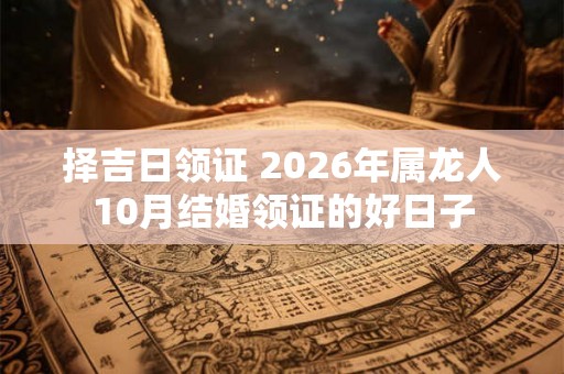 择吉日领证 2026年属龙人10月结婚领证的好日子