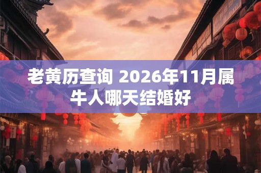 老黄历查询 2026年11月属牛人哪天结婚好