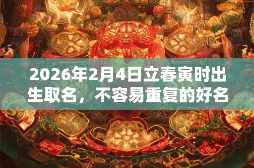 2026年2月4日立春寅时出生取名，不容易重复的好名字