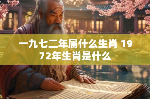 一九七二年属什么生肖 1972年生肖是什么 一九七二年属什么生肖 1972年生肖是什么