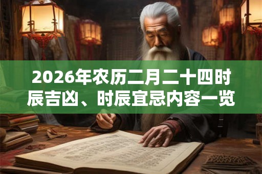 2026年农历二月二十四时辰吉凶、时辰宜忌内容一览