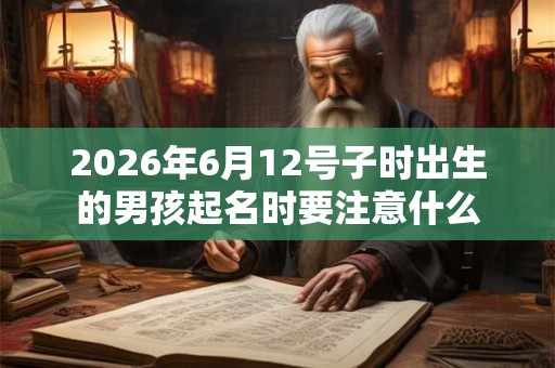 2026年6月12号子时出生的男孩起名时要注意什么