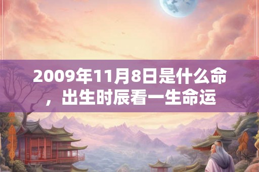 2009年11月8日是什么命，出生时辰看一生命运