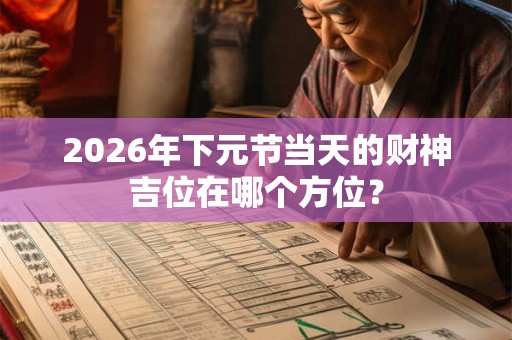 2026年下元节当天的财神吉位在哪个方位？