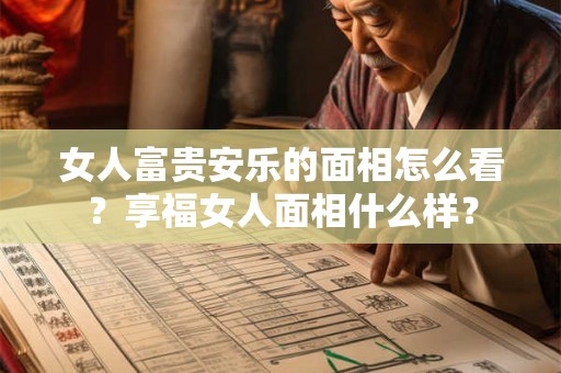 女人富贵安乐的面相怎么看？享福女人面相什么样？