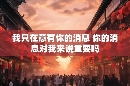 我只在意有你的消息 你的消息对我来说重要吗