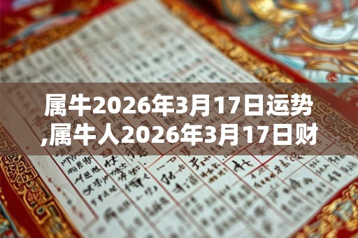 属牛2026年3月17日运势,属牛人2026年3月17日财运,生肖牛2026年3月17日运势