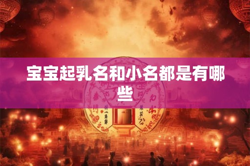 宝宝起乳名和小名都是有哪些 宝宝起乳名和小名都是有哪些