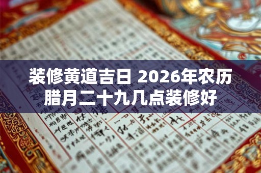 装修黄道吉日 2026年农历腊月二十九几点装修好
