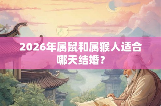 2026年属鼠和属猴人适合哪天结婚？