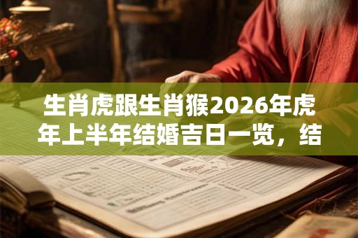 生肖虎跟生肖猴2026年虎年上半年结婚吉日一览，结婚选择什么时间好？
