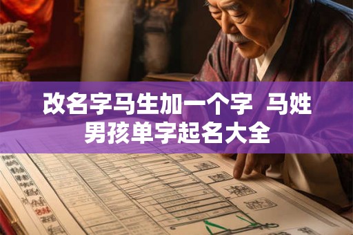 改名字马生加一个字  马姓男孩单字起名大全