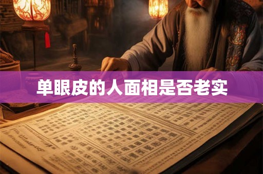单眼皮的人面相是否老实