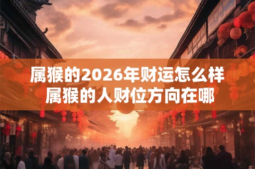 属猴的2026年财运怎么样 属猴的人财位方向在哪