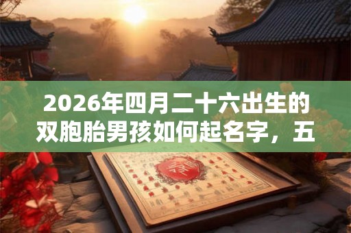 2026年四月二十六出生的双胞胎男孩如何起名字，五行属什么