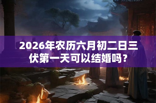 2026年农历六月初二日三伏第一天可以结婚吗？