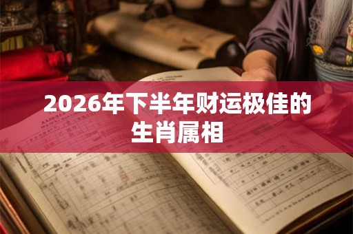 2026年下半年财运极佳的生肖属相 2026年下半年财运极佳的生肖属相
