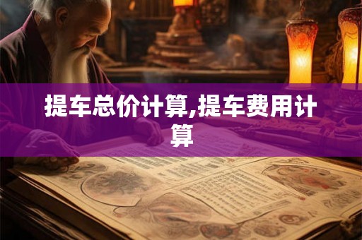 提车总价计算,提车费用计算