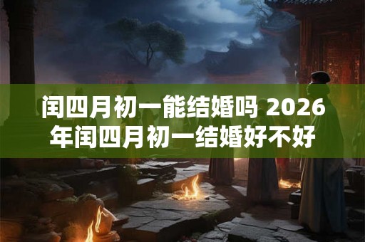 闰四月初一能结婚吗 2026年闰四月初一结婚好不好