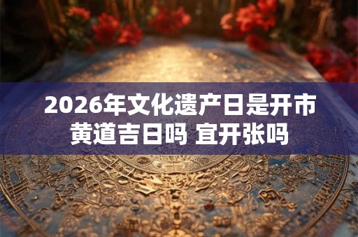 2026年文化遗产日是开市黄道吉日吗 宜开张吗