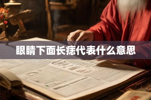 眼睛下面长痣代表什么意思