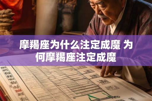 摩羯座为什么注定成魔 为何摩羯座注定成魔