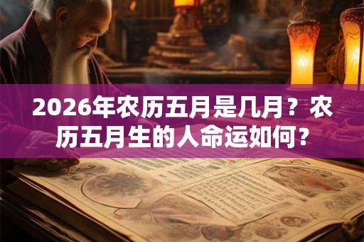 2026年农历五月是几月？农历五月生的人命运如何？