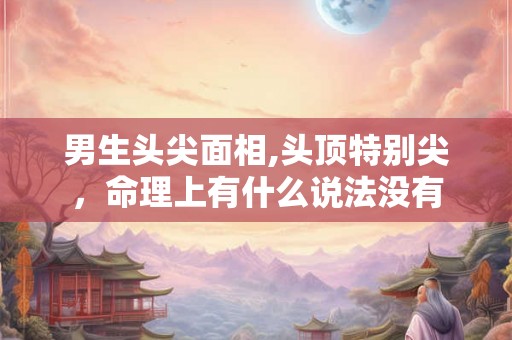 男生头尖面相,头顶特别尖，命理上有什么说法没有