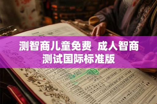 测智商儿童免费  成人智商测试国际标准版