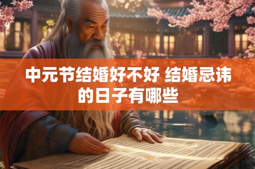 中元节结婚好不好 结婚忌讳的日子有哪些