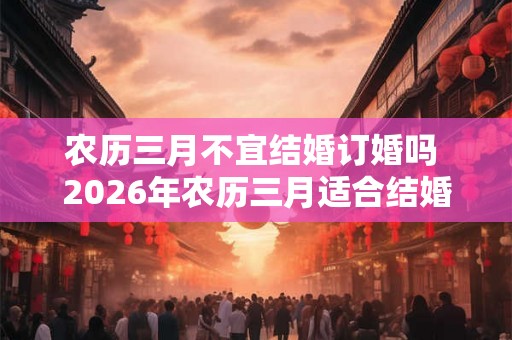 农历三月不宜结婚订婚吗 2026年农历三月适合结婚的日子是
