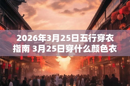 2026年3月25日五行穿衣指南 3月25日穿什么颜色衣服