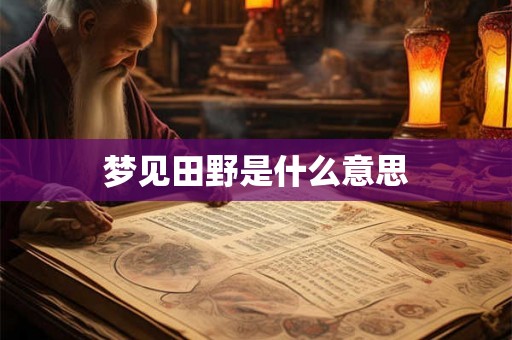 梦见田野是什么意思