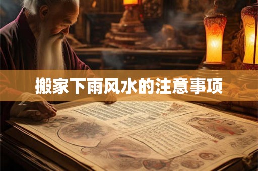 搬家下雨风水的注意事项