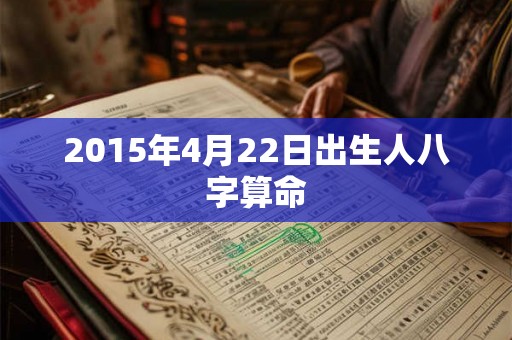 2015年4月22日出生人八字算命 2015年4月22日出生人八字算命