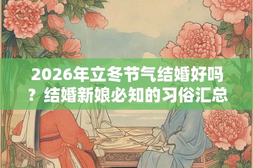 2026年立冬节气结婚好吗?结婚新娘必知的习俗汇总 2026年立冬节气结婚好吗?结婚新娘必知的习俗汇总